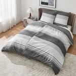 Комплект постельного белья Bedsure, 4 предмета, 135х200/80x80 см, серый/полоски - фото 7