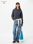 Джинсы Uniqlo Straight Elongated, серо-синий - фото 2