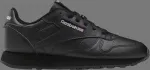 Кроссовки classic leather big kid 'triple black' Reebok, черный - фото