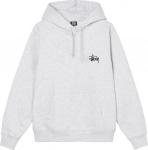Толстовка Stussy Basic Hood 'Ash Heather', серый - фото