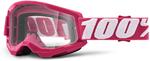 Очки 100% Strata 2 Clear для мотокросса, розовый/белый - фото 2