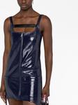 Courrèges блестящее платье мини, синий - фото 5