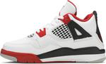 Кроссовки Air Jordan 4 Retro OG PS Fire Red 2020, белый - фото 3
