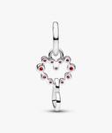 Шарм Pandora Connected Hearts & Red Stones Dangle, серебро - фото 2