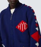 Кардиган из шерсти Diamond Corral на молнии Bode, Blue Multi - фото 6