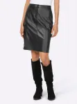 Юбка Heine из искусственной кожи, черный - фото