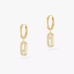 Серьги-кольца Messika Move Uno Hoop, желтое золото/бриллианты - фото 3