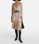 Платье миди из джерси с принтом и сборками Etro, Multicolour - фото 2