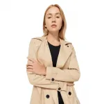 Тренч Stradivarius Kurzer, бежевый - фото 6