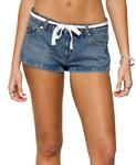 Олеся Джинсовые шорты с поясом-галстуком Edikted, синий - фото