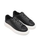 Кроссовки кожаные Guess Elba с логотипом на шнурках, черный - фото 3