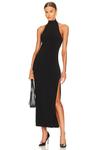 Платье Norma Kamali x REVOLVE Halter Turtle Size Slit Gown, черный - фото 2