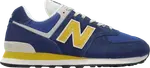 Кроссовки New Balance 574, синий/белый/желтый - фото 2