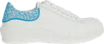Кроссовки Alexander McQueen Wmns Deck Plimsoll White Cerulean Blue Glitter, белый - фото