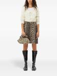 Юбка миди с леопардовым принтом GANNI, коричневый - фото 2