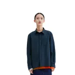 Рубашка унисекс темно-синяя Uniqlo, темно-синий - фото 3