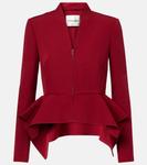 Жакет с баской из букле Roland Mouret, Dark Red - фото