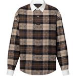 Монограммная фланелевая поло с длинными рукавами LOUIS VUITTON, Umber - фото