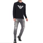 Свитшот с принтом логотипа EMPORIO ARMANI, темно-синий - фото 4