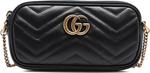 Сумочка Gucci GG Marmont Matelassé Zip Top Super Mini Bag Black, черный - фото 2