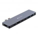 Док-станция Canyon DS-8 Power Delivery 8-в-1 для MacBook Pro/Air, серый - фото 2