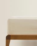 Простыня Zara Home Cotton Percale Fitted Sheet 40 см, бежевый - фото