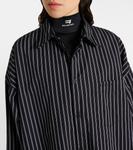 Полосатая хлопковая рубашка Flatground Balenciaga, Black / White - фото 4