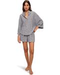 Топ Eberjey Linen Blend Relaxed, цвет Gingham White/Navy - фото 3