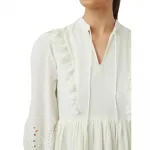 Платье Yas Luma long sleeve short, белый - фото 5