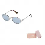 Овальные солнцезащитные очки Women's Silver MIU MIU, серебряный - фото