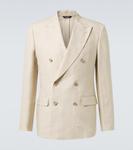 Двубортный льняной блейзер Dolce&Gabbana, Powder Beige - фото