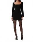 Кальянте Платье с квадратным вырезом мини ASTR, черный - фото 2
