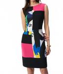 Цветное платье-футляр без рукавов Vanilla/multi Joseph Ribkoff - фото 2