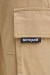 Хлопковые брюки Sixth June, бежевый - фото 4
