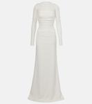 Свадебное платье из шелкового тюля с вуалью Christopher Esber, белый - фото