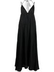Длинное шелковое платье со сборками JOSEPH, черный - фото