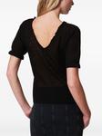 TWINSET жаккардовый топ с цветочным узором, черный - фото 3