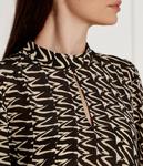 Рубашка женская Marella шелковая с вырезом, черный - фото 4