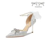 Ainer-cat Ainer cat Slim Heel High Heels 8cm Women's Silver - фото 4