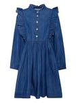 Платье из денима с оборками Molo, синий - фото