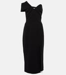 Асимметричное платье миди из крепа Safiyaa, черный - фото