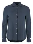 Шелковая рубашка с длинными рукавами Barba, синий - фото