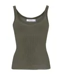 Шелковый топ в рубчик Max Mara, зеленый - фото