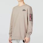 Толстовка Nike Back Smiling Face Pattern Printing Round Neck Pullover Long Sleeves Hoodie Men's Grey, серый - фото 4