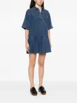 Плиссированное джинсовое платье-рубашка FRAME, синий - фото 3