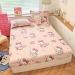 Подогнанная простыня Sanrio, Velvet A-Version - Plaid Kuromi - фото 12