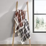 Двусторонний плед Eddie Bauer Edgewood из клетчатой ​​фланели и шерпы, бежевый - фото 2