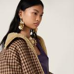 Куртка-блузон в клетку с флисовой подкладкой MIU MIU, коричневый - фото 4