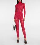 Кружевные леггинсы ALAÏA, розовый - фото 2