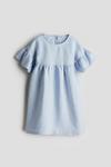 Льняное платье H&M, голубой - фото